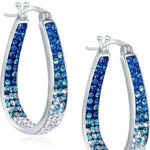 Silver Oval Earrings